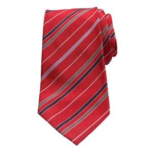 Banana Republic Striped Necktie - Red, Gray, Blue - Men's Fashion Accessory Flaw